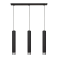 LED lysekrone på kabel TUBA 3xGU10/4,8W/230V sort/skinnende krom