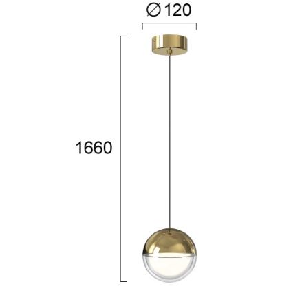 LED lysekrone på kabel ZIREA LED/7W/230V guld