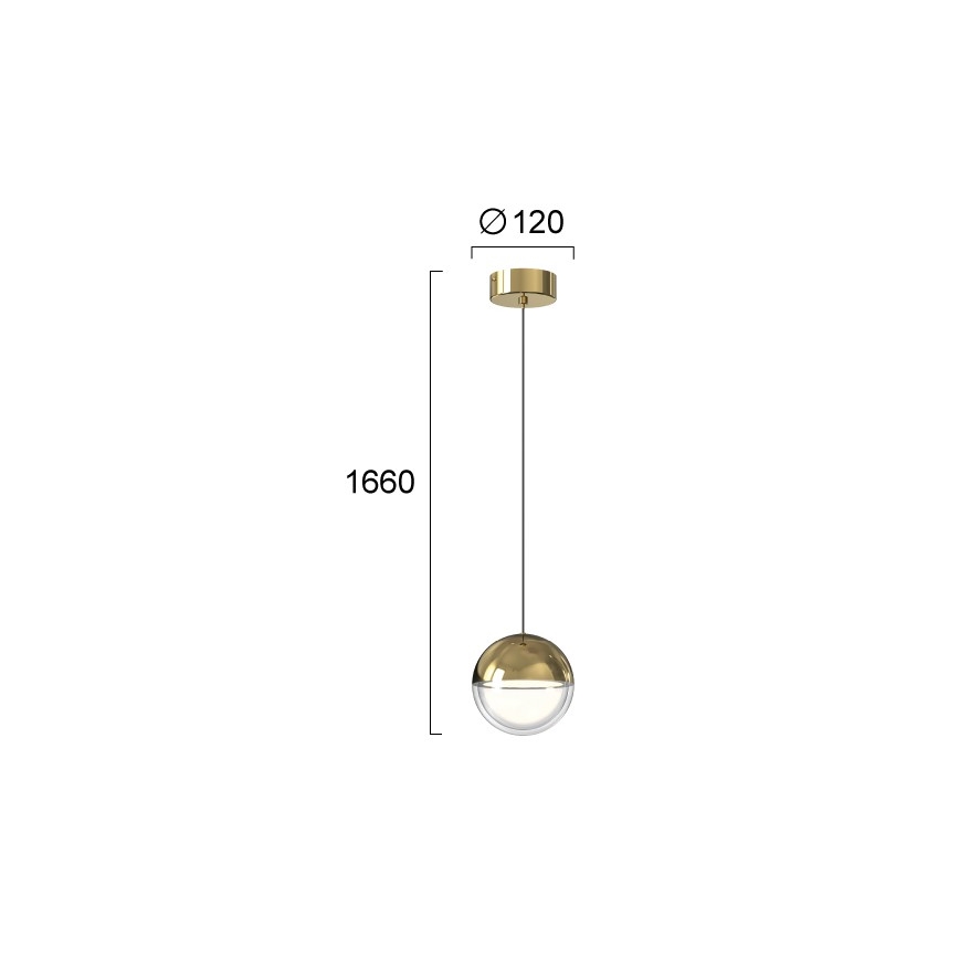 LED lysekrone på kabel ZIREA LED/7W/230V guld