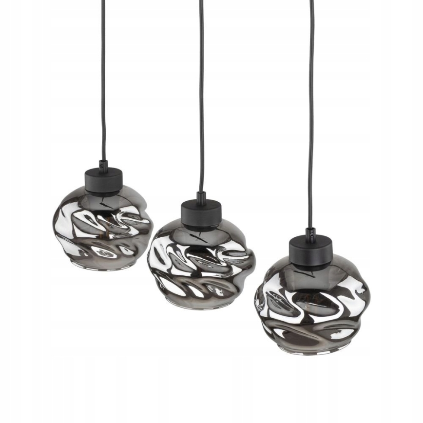 LED-lysekrone på kabel ZULIA 3xE27/15W/230V sort/røget sort