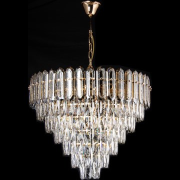 LED-lysekrone på kæde 11xE27/60W/230V + 7xLED/6W Ø 60 cm guld