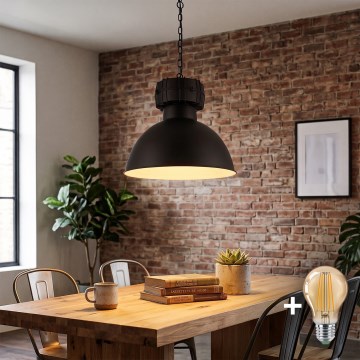 LED-lysekrone på kæde BJORN 1xE27/60W/230V sort