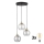 LED-lysekrone på stålwire DEVI 3xE27/15W/230V sort/klar