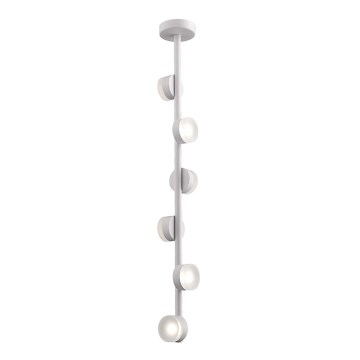 LED lysekrone på stang COMFORT 6xLED/5W/230V hvid