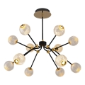 LED-lysekrone på stang GELA 12xLED/5W/230V 3000K sort/guld