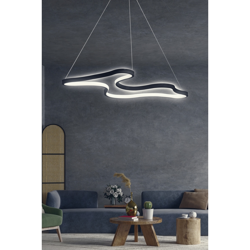 LED-lysekrone på wire ARTISAN LED/36W/230V 6500K sort