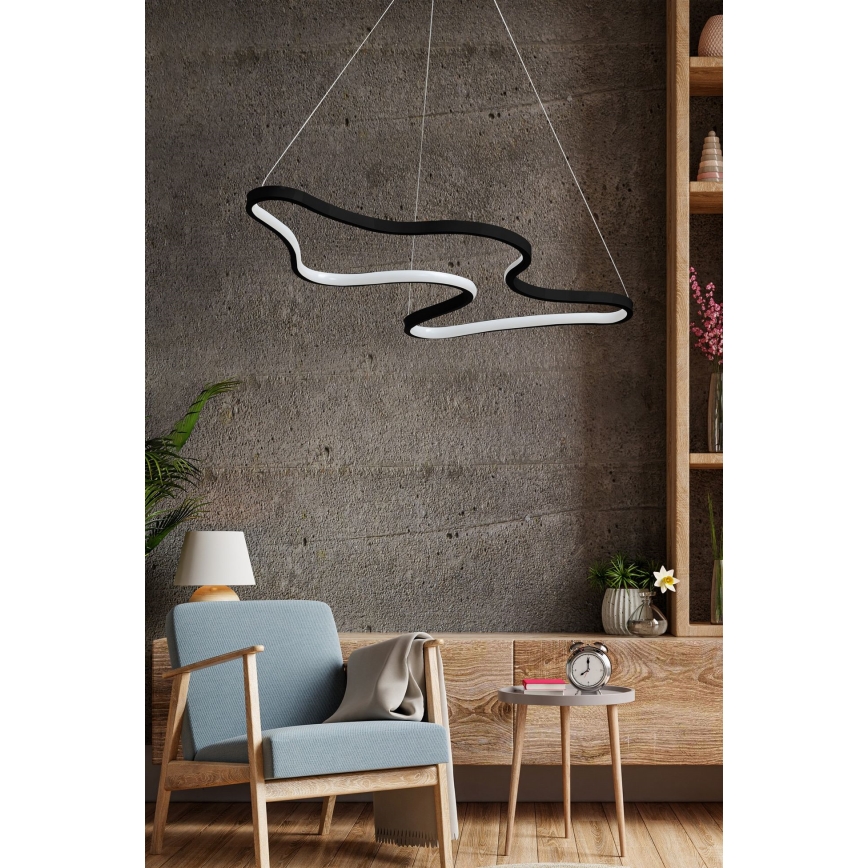 LED-lysekrone på wire ARTISAN LED/36W/230V 6500K sort