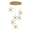 LED-lysekrone på wire BUTTERFLY 12xLED/5W/230V 3000K guld