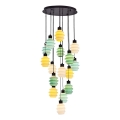 LED-lysekrone på wire CACTUS 16xLED/3,12W/230V 3000K grøn/gul/hvid