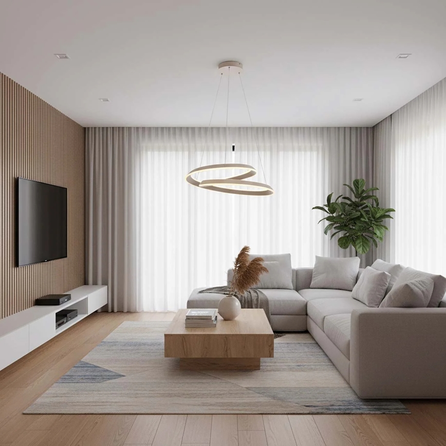 LED-lysekrone på wire CASHMERE LED/75W/230V Ø 60 cm beige