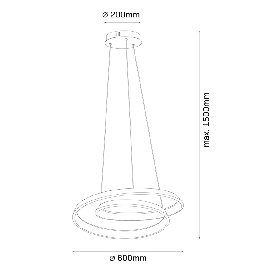 LED-lysekrone på wire CASHMERE LED/75W/230V Ø 60 cm beige