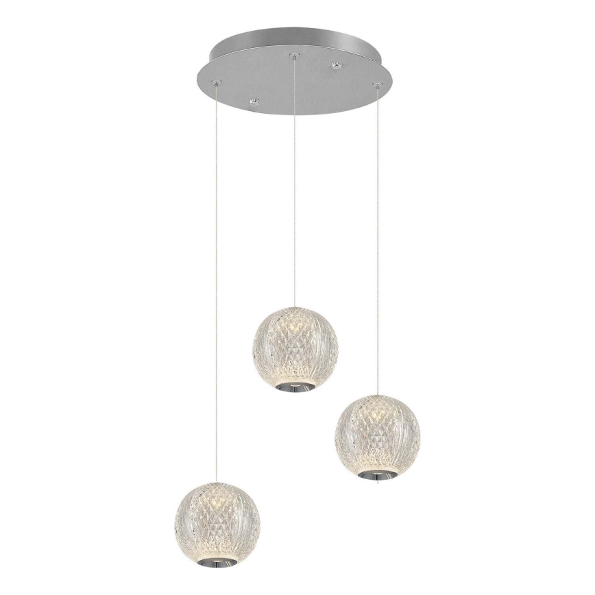 LED-lysekrone på wire CREMONA 3xLED/5W/230V 3000K mat krom