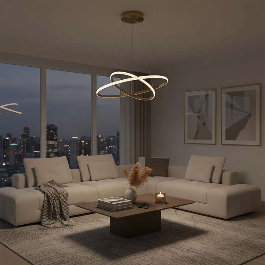 LED-lysekrone på wire DIANA LED/44W/230V 4000K Ø 59 cm guld