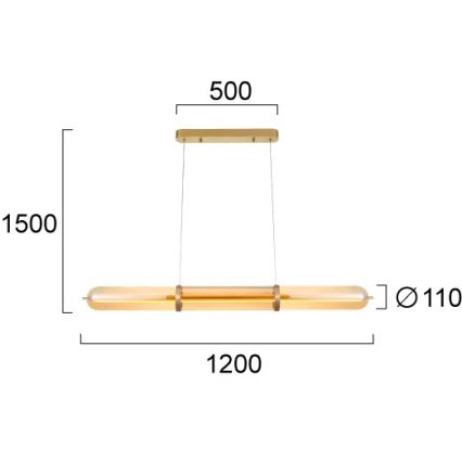 LED-lysekrone på wire ELIANA LED/34W/230V guld