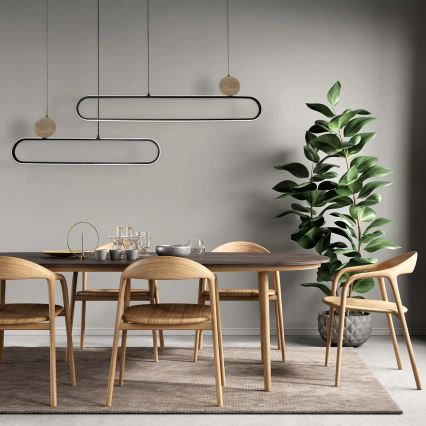 LED-lysekrone på wire FLORENTYNA LED/48W/230V 4000K sort/beige