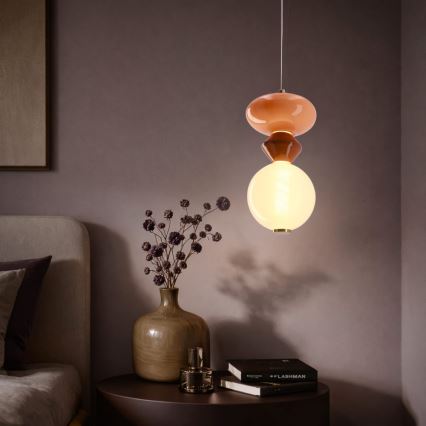 LED-lysekrone på wire FLORES LED/10W/230V guld/orange/brun