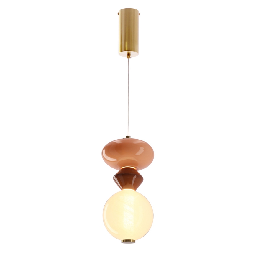 LED-lysekrone på wire FLORES LED/10W/230V guld/orange/brun