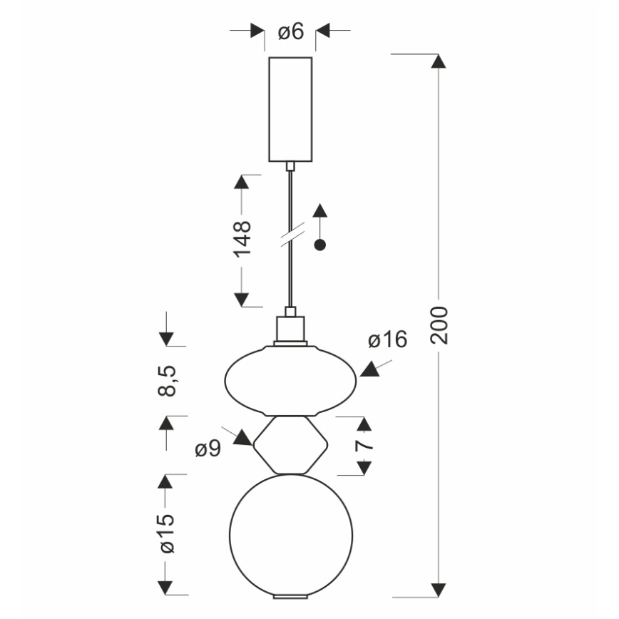 LED-lysekrone på wire FLORES LED/10W/230V guld/orange/brun