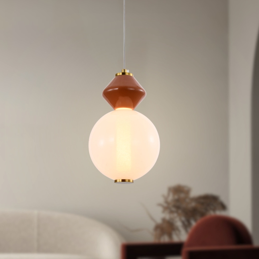 LED-lysekrone på wire FLORES LED/7W/230V guld/brun