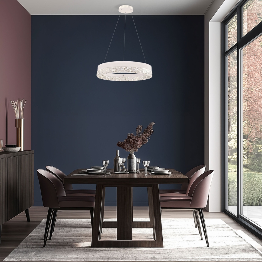 LED-lysekrone på wire FROZI LED/32W/230V Ø 50 cm hvid