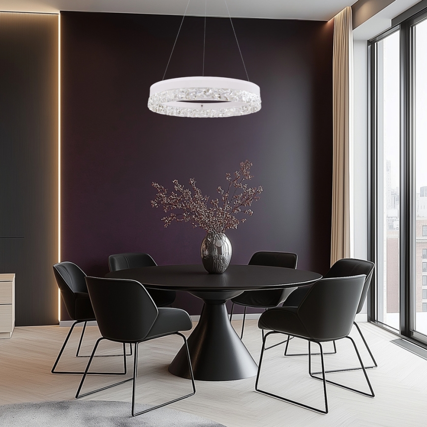 LED-lysekrone på wire FROZI LED/32W/230V Ø 50 cm hvid