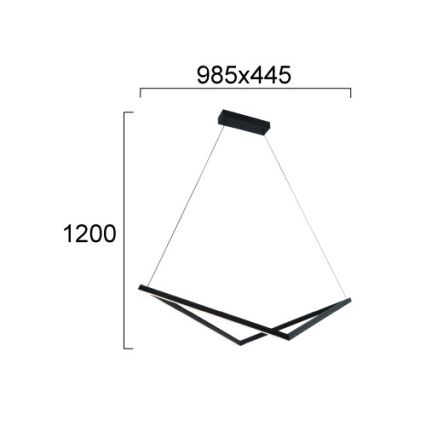 LED-lysekrone på wire ISLA LED/32W/230V sort