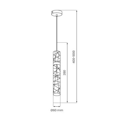 LED-lysekrone på wire LAGOS LED/8W/230V guld