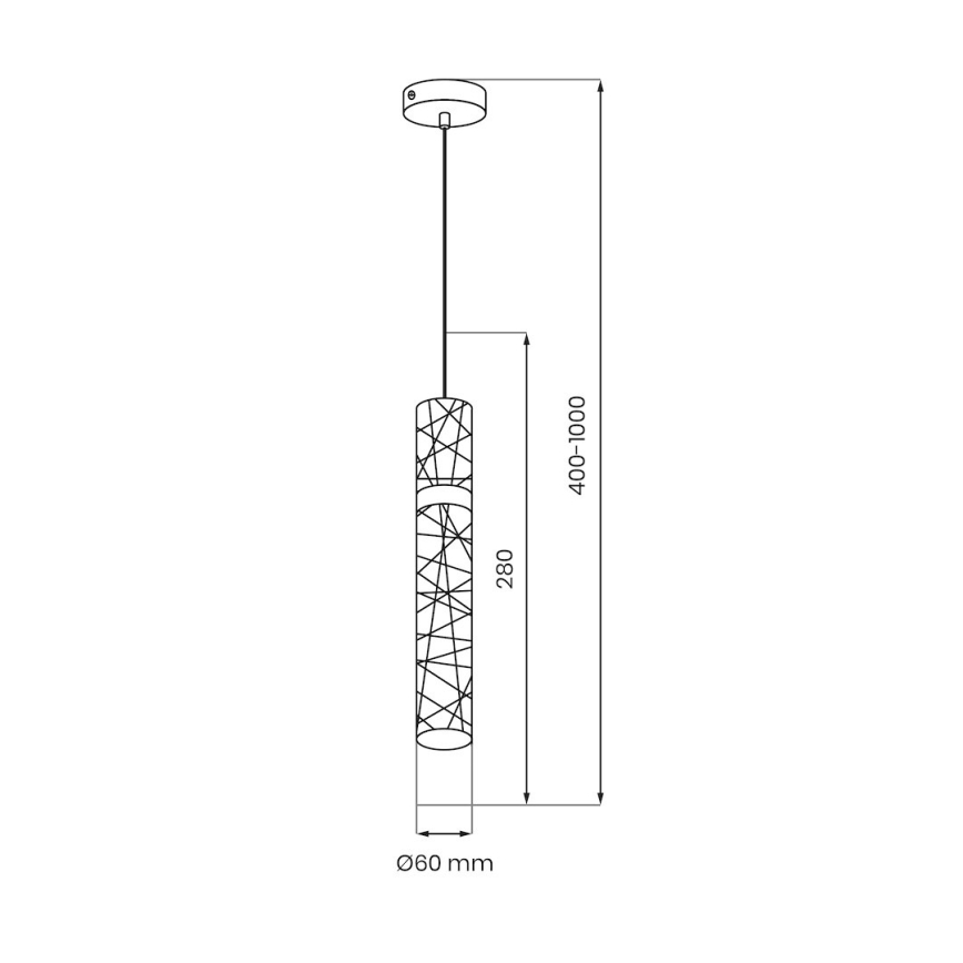 LED-lysekrone på wire LAGOS LED/8W/230V guld