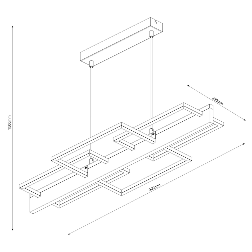 LED-lysekrone på wire LARYSA LED/35W/230V, fyrretræ