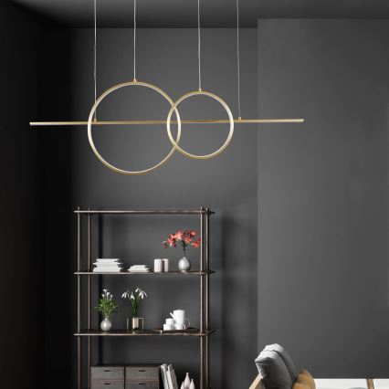 LED-lysekrone på wire LAURA LED/42W/230V guld