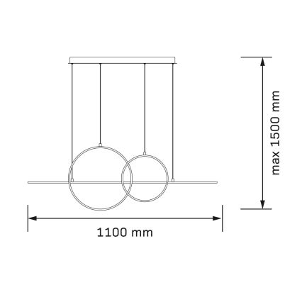 LED-lysekrone på wire LAURA LED/42W/230V guld