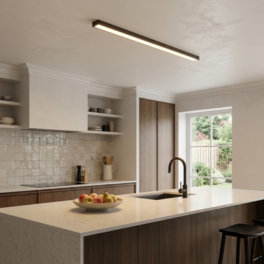 LED lysekrone på wire/loftmonteret LED/44W/230V 4000K 120 cm sort