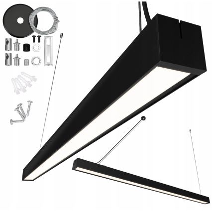 LED-lysekrone på wire/overflademonteret LED/44W/230V 6000K 120 cm sort