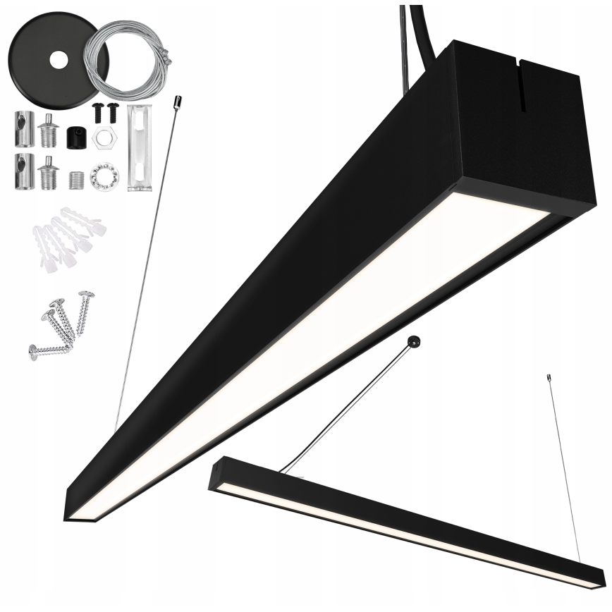 LED-lysekrone på wire/overflademonteret LED/44W/230V 6000K 120 cm sort
