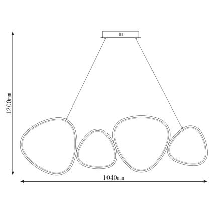 LED-lysekrone på wire PETRA LED/48W/230V 4000K sort
