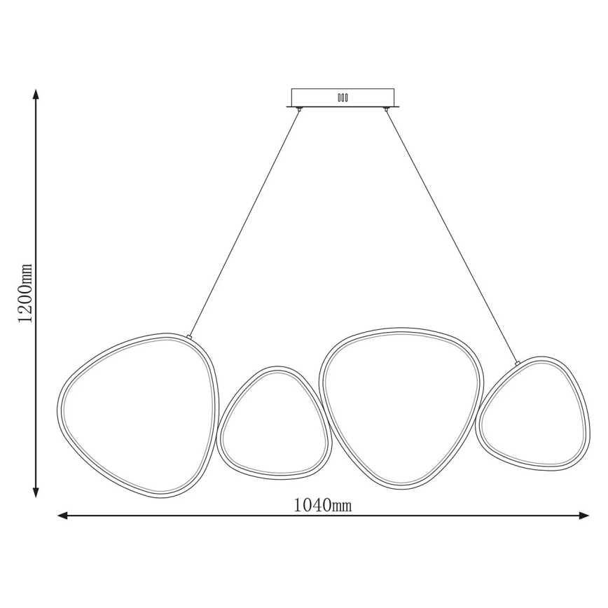 LED-lysekrone på wire PETRA LED/48W/230V 4000K sort