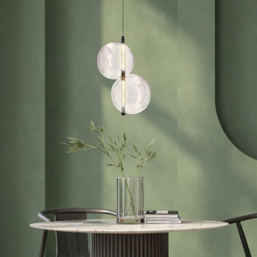 LED-lysekrone på wire PLAYA LED/10W/230V, sort