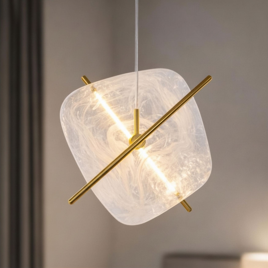 LED-lysekrone på wire RELAX LED/15W/230V guld/hvid