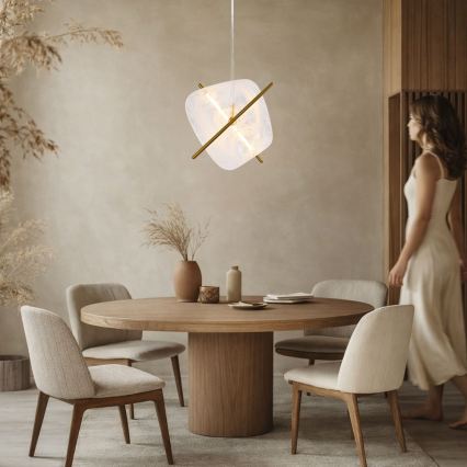 LED-lysekrone på wire RELAX LED/15W/230V guld/hvid