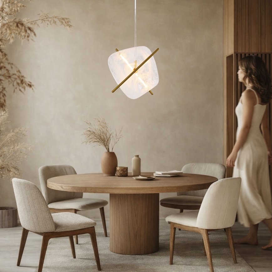 LED-lysekrone på wire RELAX LED/15W/230V guld/hvid