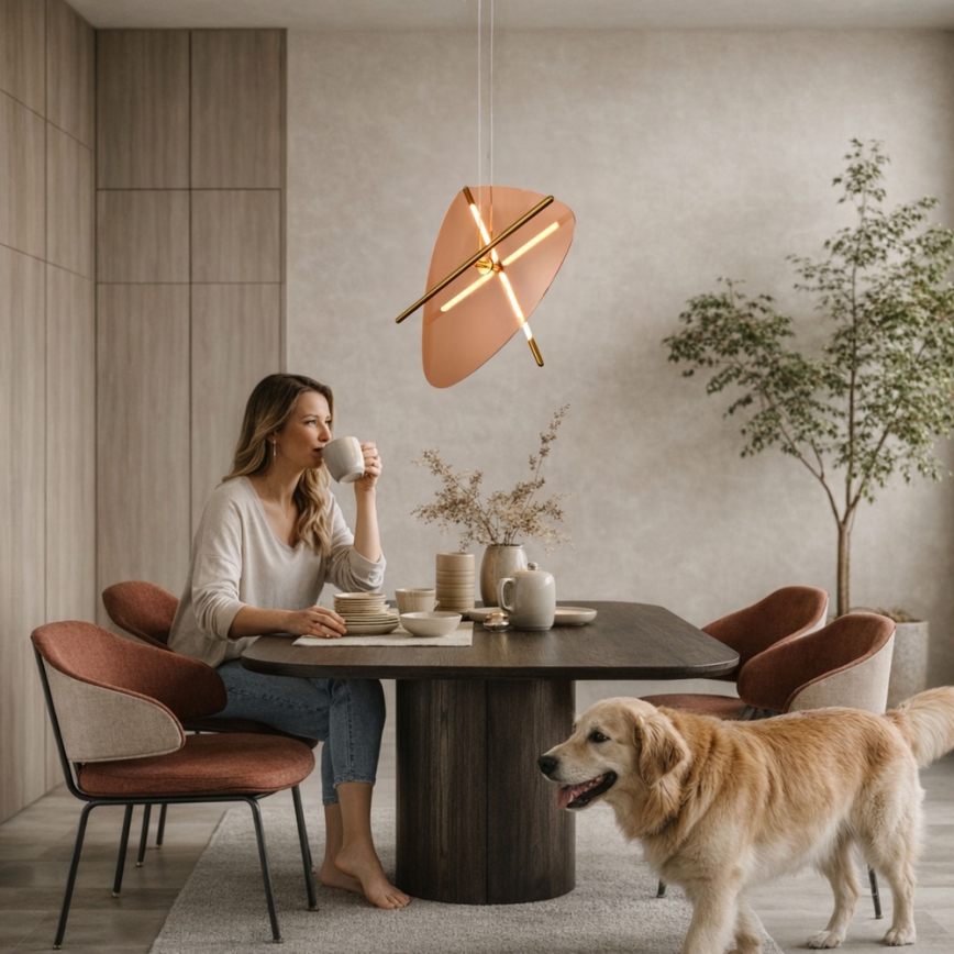 LED-lysekrone på wire RELAX LED/15W/230V guld/røget brun
