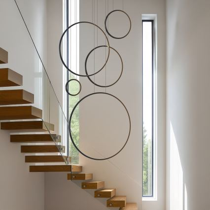 LED-lysekrone på wire SATURNO LED/100W/230V sort