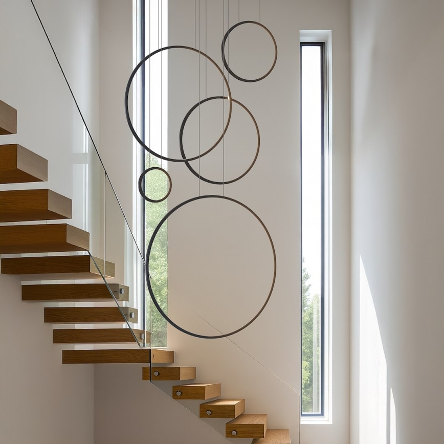 LED-lysekrone på wire SATURNO LED/100W/230V sort