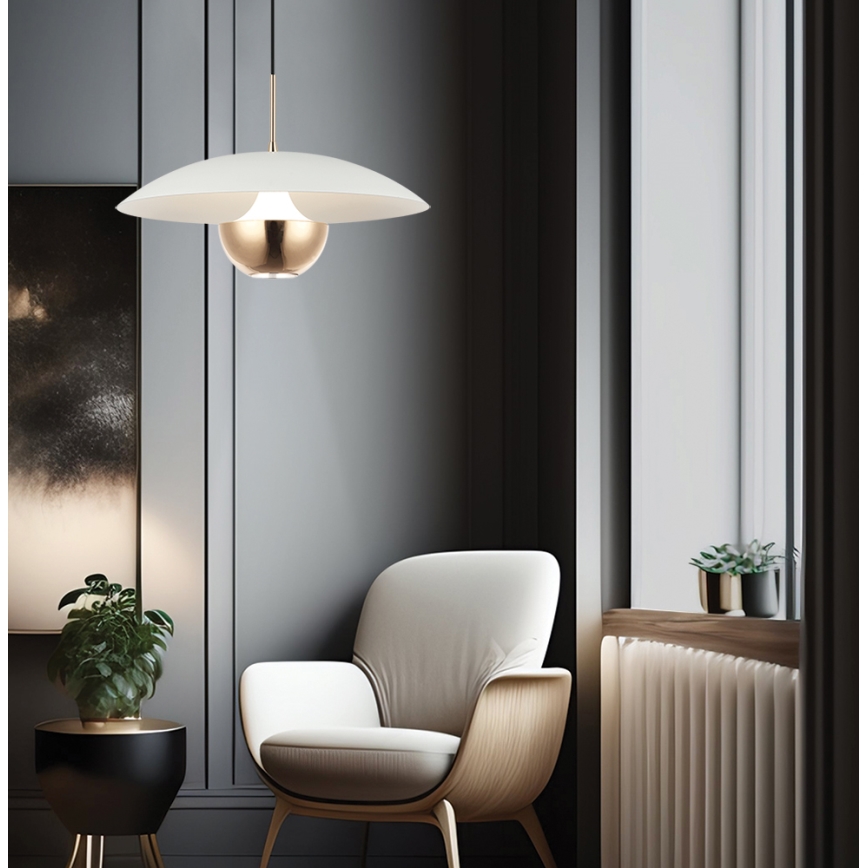 LED-lysekrone på wire VALIA LED/9W/230V hvid/guld