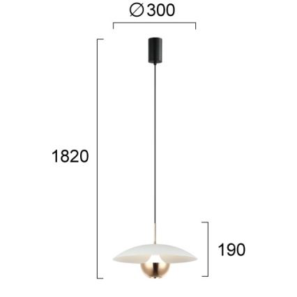 LED-lysekrone på wire VALIA LED/9W/230V hvid/guld
