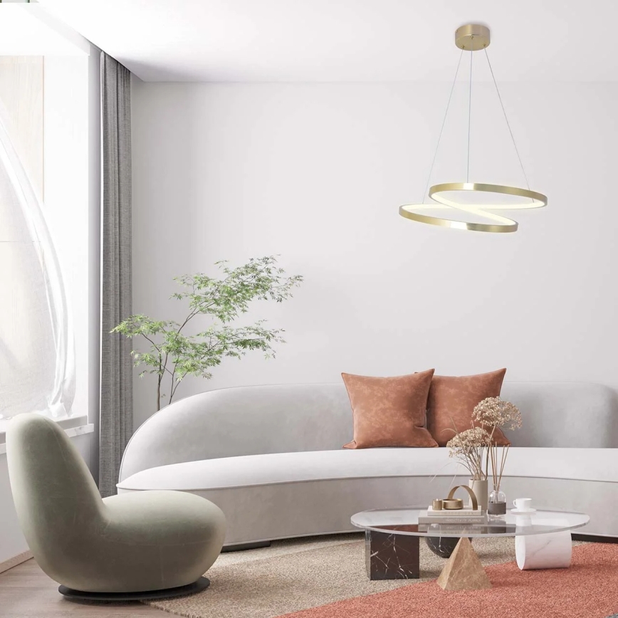 LED-lysekrone på wire ZEFIRA LED/40W/230V 4000K Ø 50 cm guldfarvet