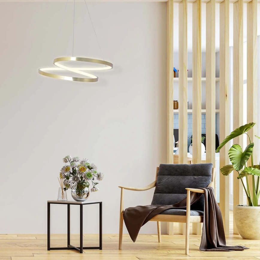 LED-lysekrone på wire ZEFIRA LED/40W/230V 4000K Ø 50 cm guldfarvet