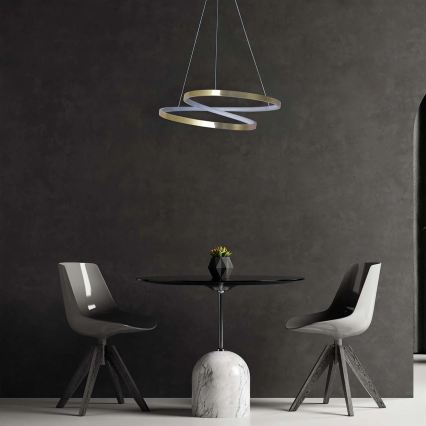 LED-lysekrone på wire ZEFIRA LED/40W/230V 4000K Ø 50 cm guldfarvet