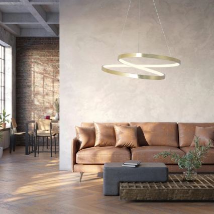 LED-lysekrone på wire ZEFIRA LED/40W/230V 4000K Ø 50 cm guldfarvet