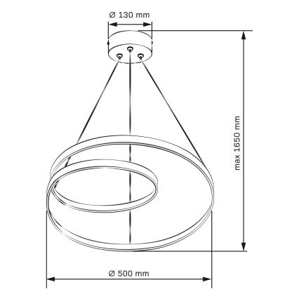 LED-lysekrone på wire ZEFIRA LED/40W/230V 4000K Ø 50 cm guldfarvet